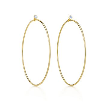 ALEX AND ELSA 18K Gold Plated Yellow Hoop Earrings 45X4mm #1 